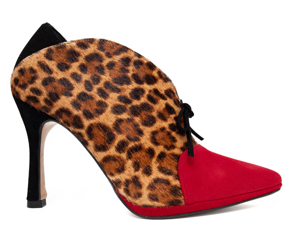 Botines de leopardo de estilo cowboy para mujer GEISING