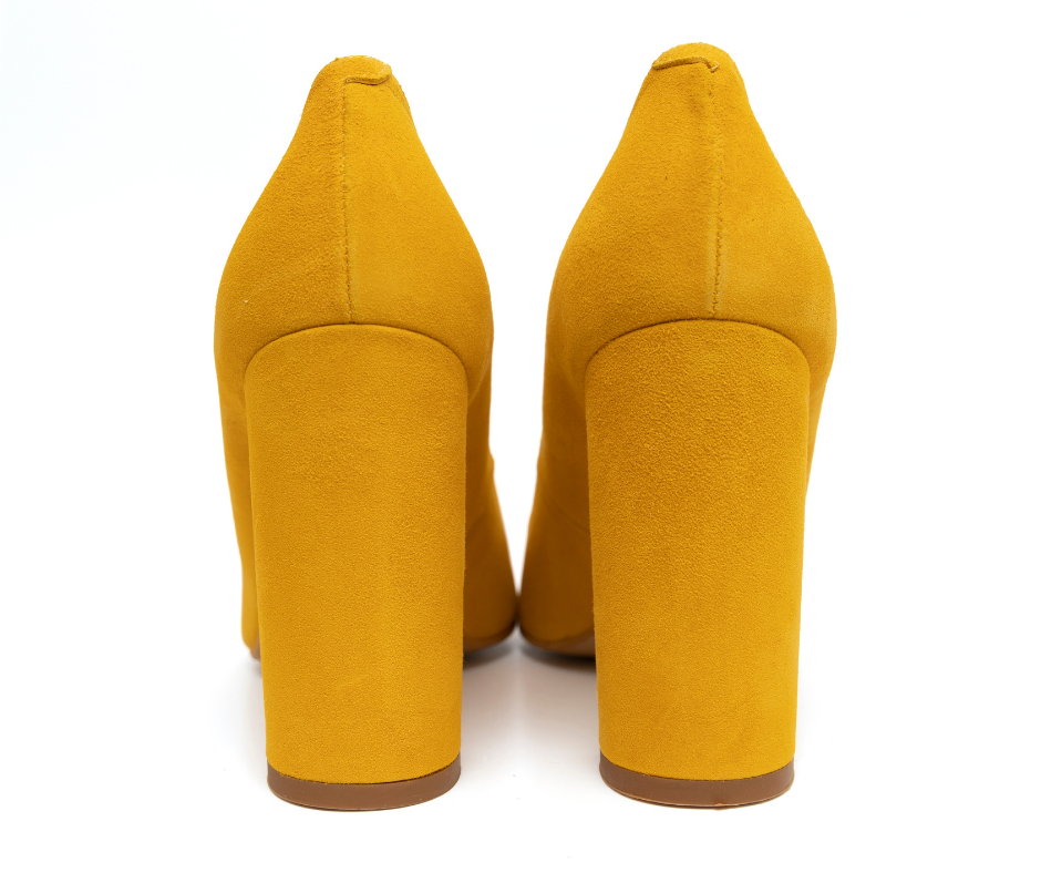 Zapato tacón ancho mostaza I Tienda online de zapatos de diseño
