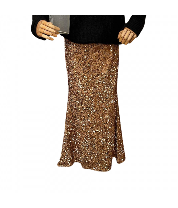 Foto principal Falda terciopelo lentejuelas dorada