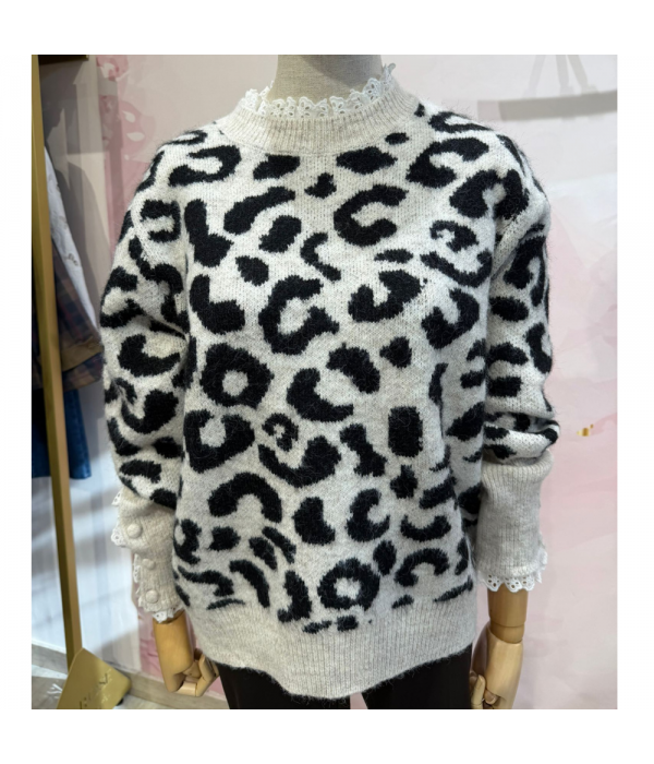 Foto principal Jersey print leo con puntilla