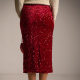 Falda terciopelo lentejuelas burdeos