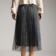 Falda tul plisada plata