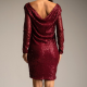 Vestido lentejuelas burdeos