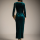 Vestido terciopelo verde esmeralda